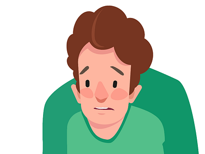 illustration wip character face flat guy hair sad