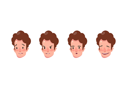 Flat character emotions character emotions facec flat illustration vector