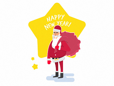 Another Santa 18 flat giftbag happy hohoho illustration new santa stars year