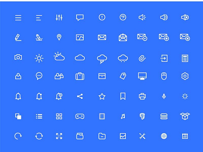 Set of 63 vector minimalistic icons