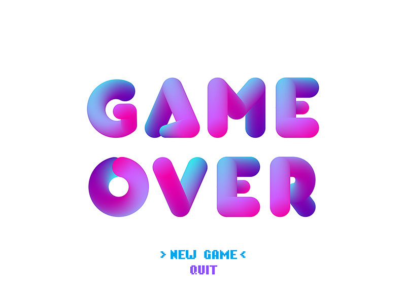 Game over—vector 3d bubble letters. Light background by Andrey Radchuk on  Dribbble