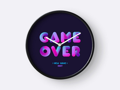 Clock Go buuble letters game over print shop redbubble times up