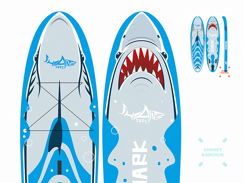 Shark. Paddle board design by Andrey Radchuk on Dribbble