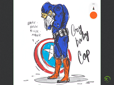 Crycap captain america cartoon character comix cry illustration ipad pro modern sketchbooks social media graphics speed art superhero