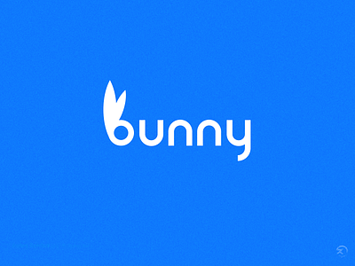 bunny ai flat logo logotype minimal modern sign simple vector