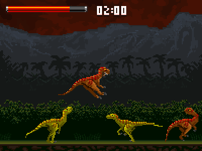 Fight! dino fight game pixel raptor