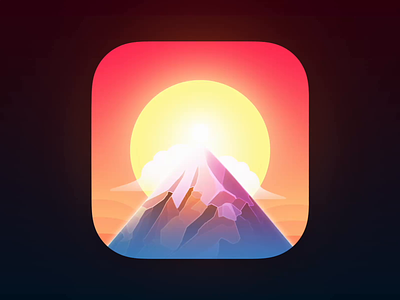 Alpenglow alpenglow app app icon app icon design app icons forecast icon light mountain sun