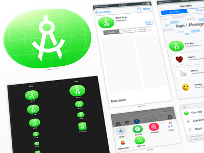 iMessage App Icon Template imessage ios 10 psd resource template