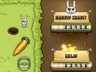 Game Elements for 'Bunnies!' game ipad