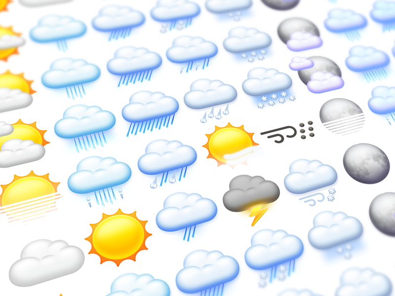 Weather Icons rain cloud sun weather icons