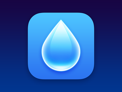 WaterMinder app blue design drop icon illustration logo water