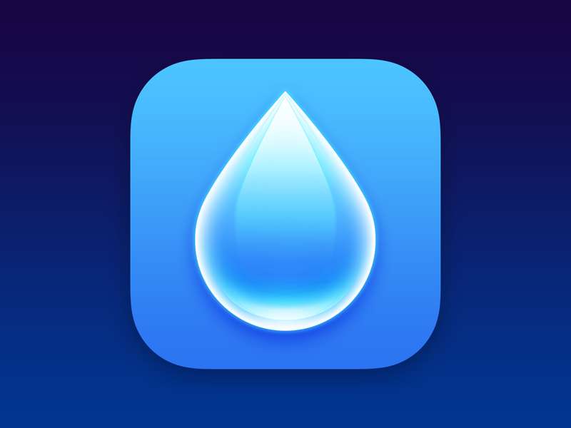 WaterMinder blue drop water illustration logo design app icon
