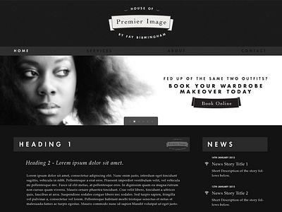 House of Premier Image - Web Layout black and white layout minimalistic simple web design