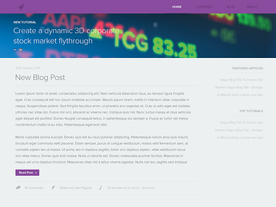Clean Tutorial Blog clean design flat minimalistic purple simple theme website wordpress