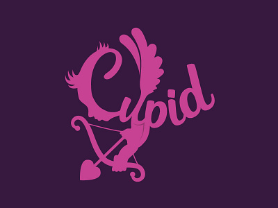 Cupid Logotype bow and arrow cupid graphic design logo logotype valentines