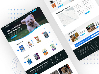 Pop Source Landing pege design branding design flat icon pet pets petshop petstore puppy typography ui ux web