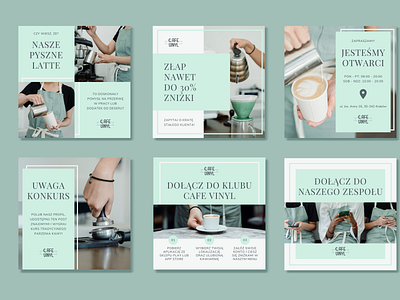 CAFE VINYL | SOCIAL MEDIA TEMPLATE brand branding coffe facebook graphic design instagram instagramfeed socialmedia socialmediadesign socialmediapost socialmediatemplate