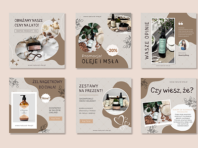 NATURAL - ME | SOCIAL MEDIA TEMPLATE brand branding cosmetics design graphic design instagram instagramfeed instagrampost naturalcosmetics socialmedia socialmediadesign socialmediaposts