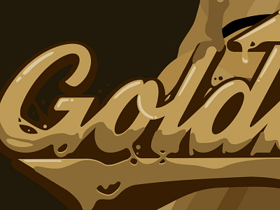 Gold. 2d album calligraphy cover drips goldblooded golden jarrell jessica typography vector