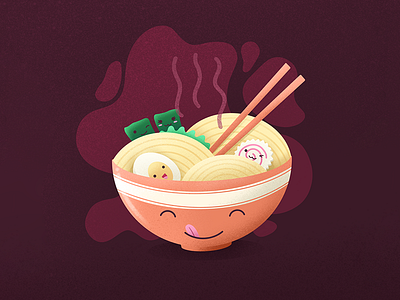 Ramen Noodles 🍜😋 art asia character food illustration kawaii noodles procreate yummy