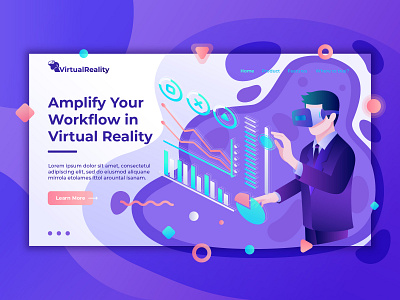 Virtual Reality business businessman goggles illustration technology ui virtualreality