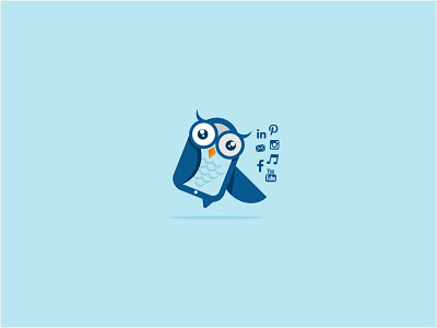 Social Media Smart Owl Tablet icon.