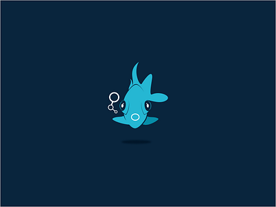 Digital fish icon. cartoon digital fish icon illustration lototype mark