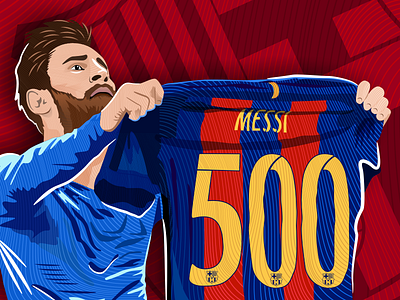 Messi #500goals Tribute Illustration. art character illustration digital illustration football illustration lionel messi vector art
