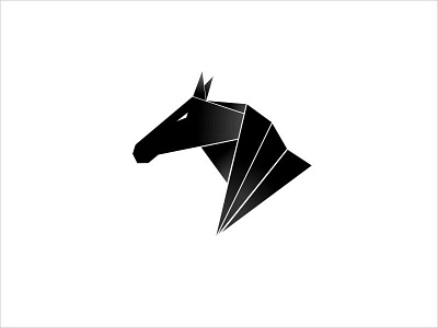 Black Horse Poly Icon. abstract design horse icon illustration logotype mark polygonal