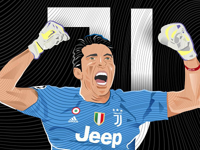 Gigi Buffon Illustration. character illustration football graphic design illustration legend lines vector art
