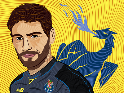 Iker Casillas Digital Art. character illustration football graphic design illustration legend lines vector art