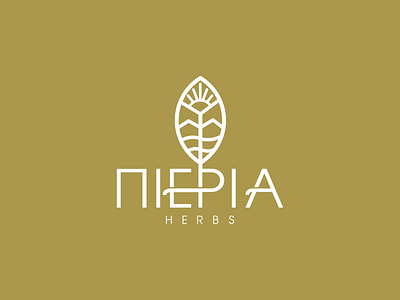 Pieria Herbs Logo Branding. branding design greece herb icon illustration logotype mark