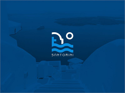 Santorini Icon Logo. abstract design greece icon illustration lines logotype mark