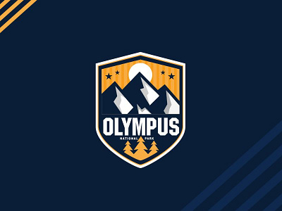 Outdoor badge challenge Olympus National Park. greece icon illustration logotype mark mountain