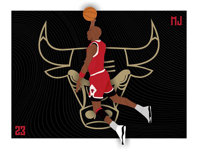 Michael Jordan Illustration Birthday Tribute. basketball character illustration graphic design illustration legend lines vector art