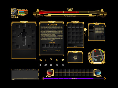 Medieval RPG GUI Set design ui ux vector