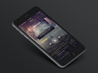 Music App Design Free .PSD app black app free gui iphone6 kit ui uipixels