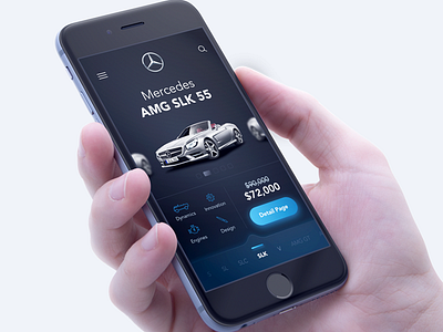 Mercedes Amg SLK 55 app design amg slk 55 app black app cara detail iphone6 mercedes sketchapp slider ui