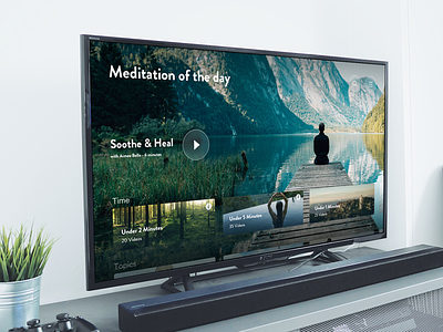 Meditation apple TV app appletv canada heal meditation soothe television ui ux vancouver