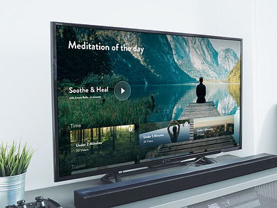 Meditation apple TV app appletv canada heal meditation soothe television ui ux vancouver