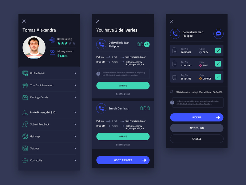 Driver App by Emrah Demirag on Dribbble