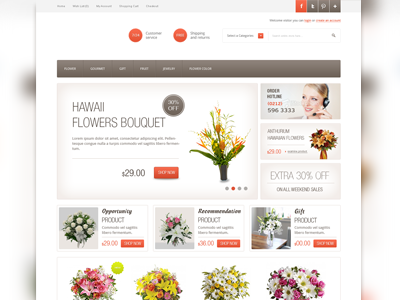 Flower Sales Site Theme desigb ecommerce flowers interface ui web webdesign