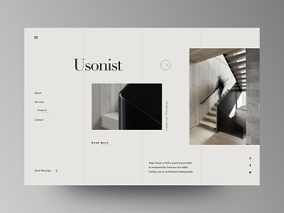Usonist architect clean design design interface interface design photography ui website website design