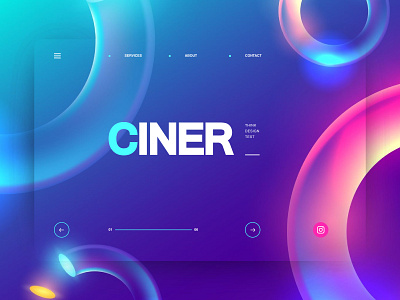Ciner 3d branding clean design gradient graphic design interface modern ui vibrant website website design