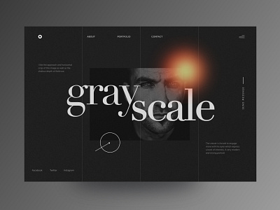 Grayscale website dark design grayscale interface layout modern photography ui website website design