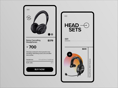 Headsets mobile concept app design clean design ecommerce interface layout mobile design modern product design responsive ui