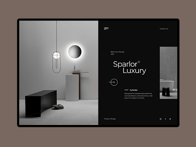 Modern Interior Design Website clean dark mode interface interior luxury simple ui website website design