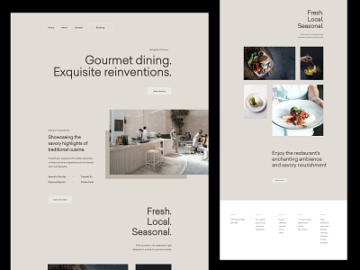 Restaurant webpage layout clean interface restaurant simple ui web layout webpage website website design
