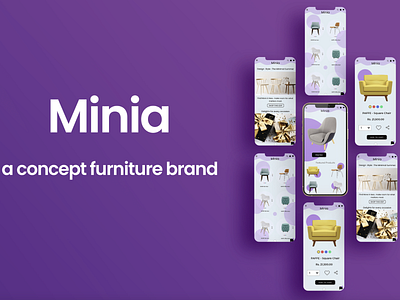 Minia | Concept Furniture Brand | UI/UX Design | Ecommerce app branding design ecommerce graphic design illustration logo mobile app typography ui ux ux design vector