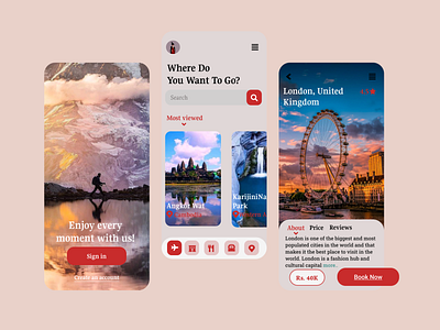 Travel Service UI App app design mobile ui uiux